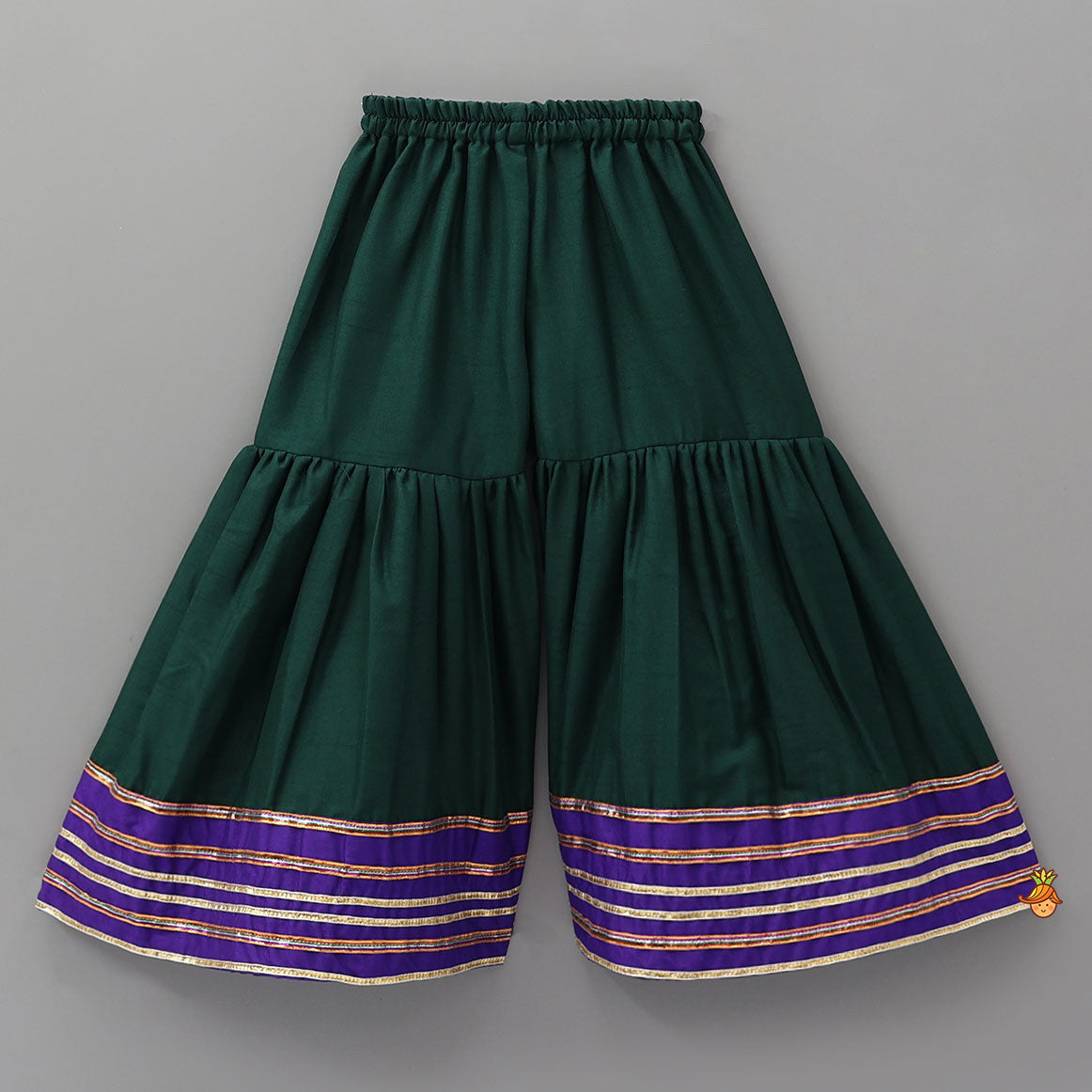 Pre Order: Festive Faux Mirror Work Kurti And Sharara With Dupatta