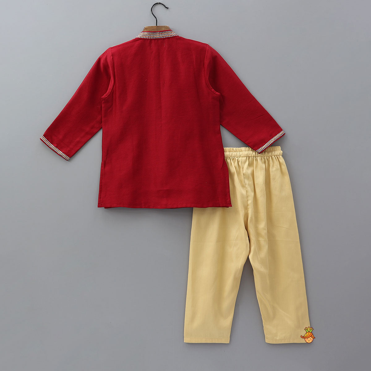 Pre Order: Sequins Embroidered Front Placket Kurta And Pyjama