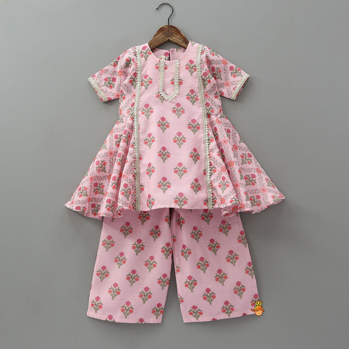 Side Pleated Kurti And Palazzo
