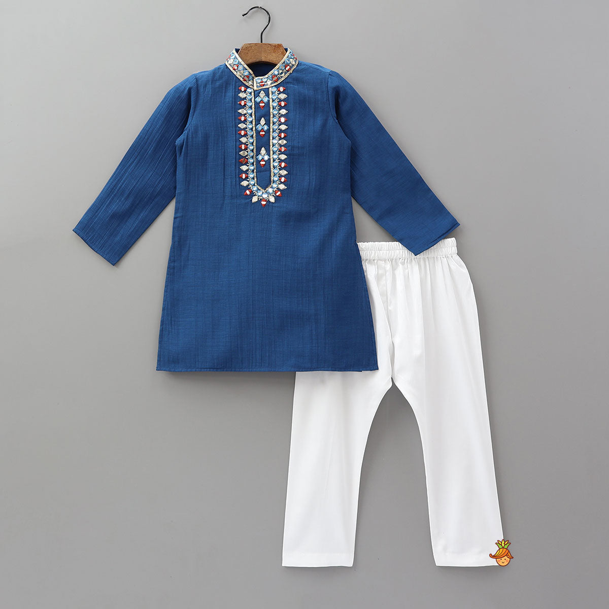 Pre Order: Classic Mandarin Collar Kurta With Pyjama
