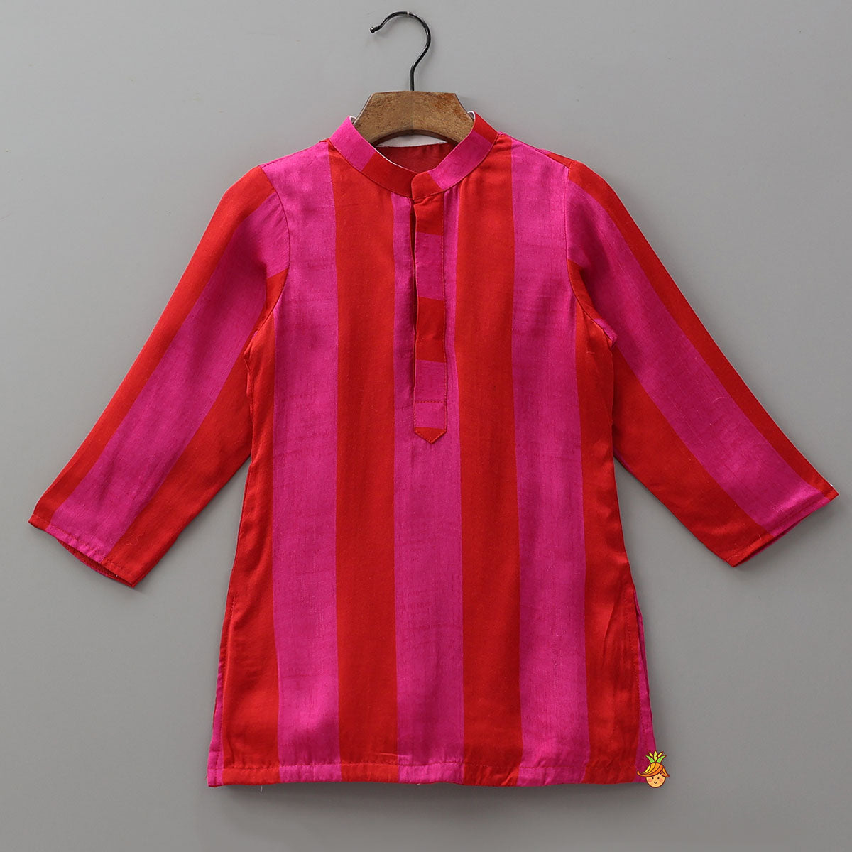 Pre Order: Beautiful Striped Kurta With Embroidered Jacket And Pyjama