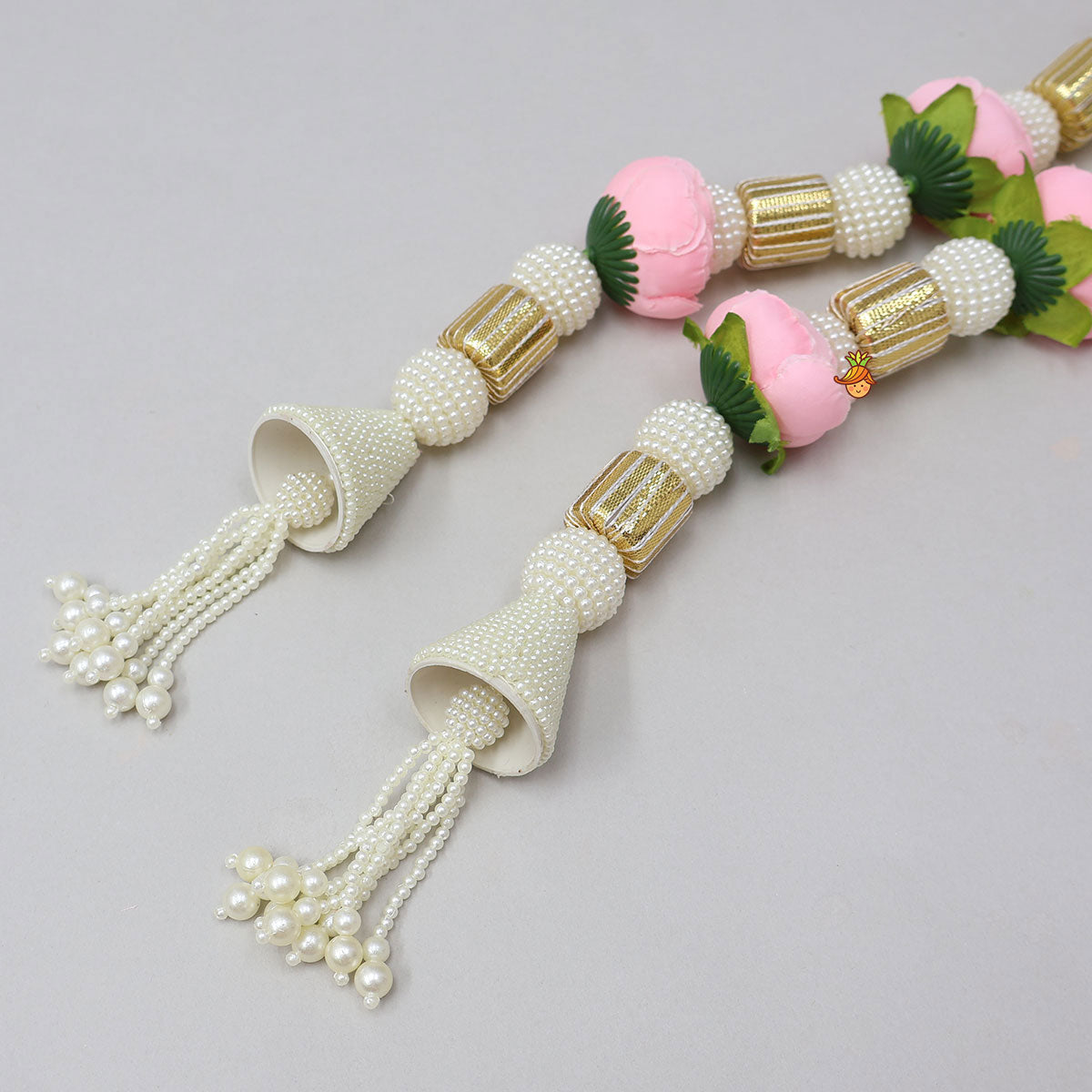 Floral And Gota Lace Embellished Festive Latkans- Set Of 12