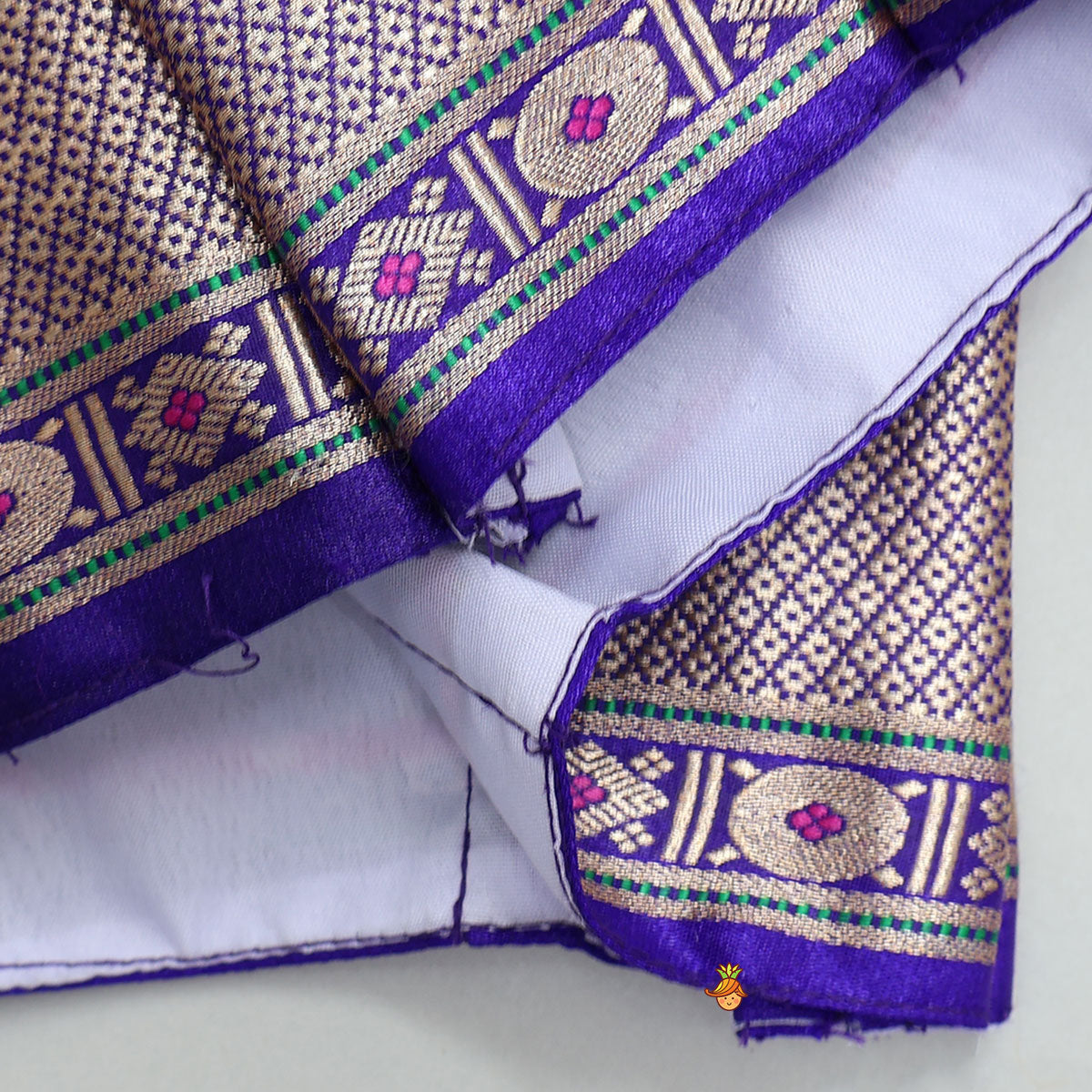 Pre Order: Beautiful Pre Draped Nauvari Saree With Puff Sleeved Top