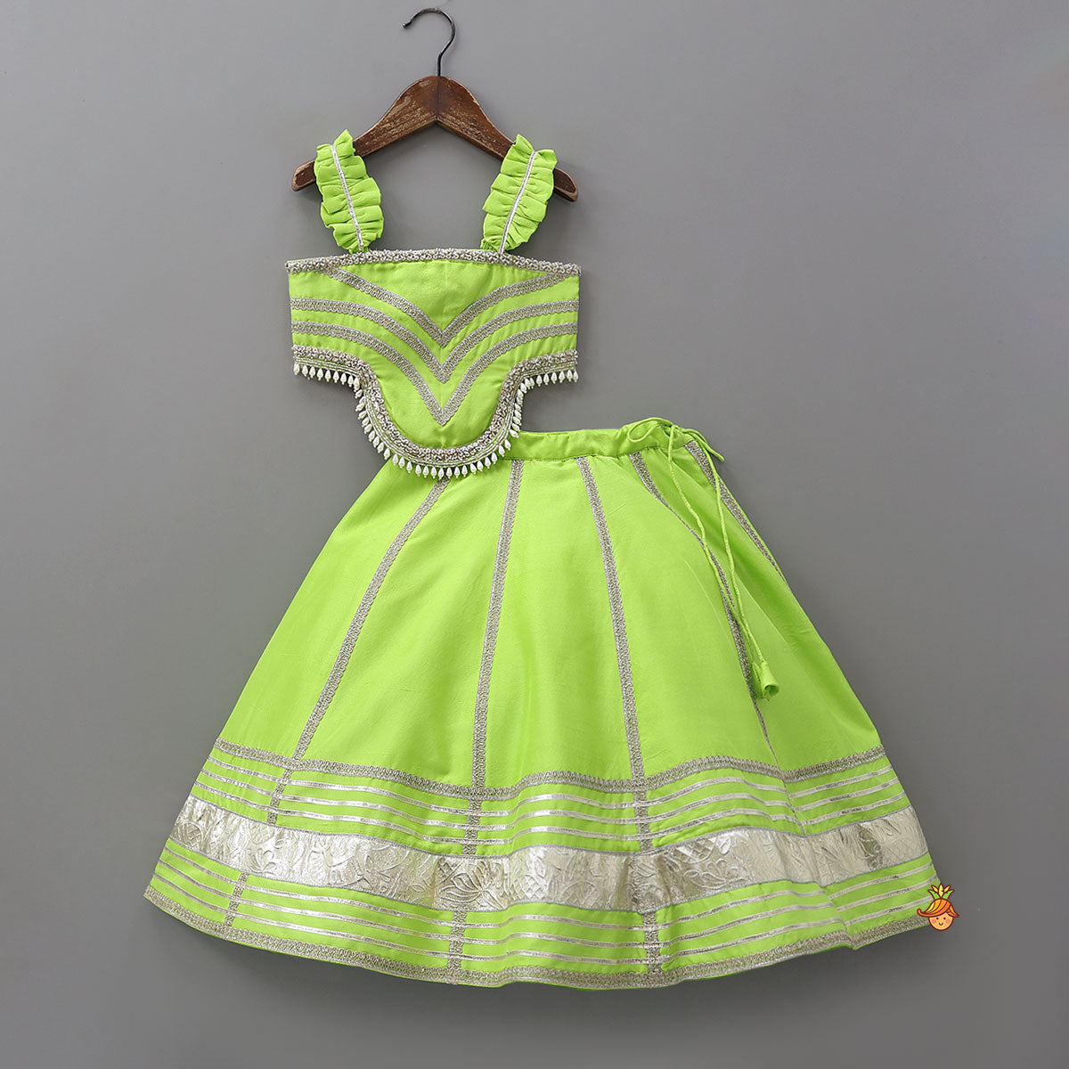 Pre Order: Stylish Embellished Crop Top With Lehenga