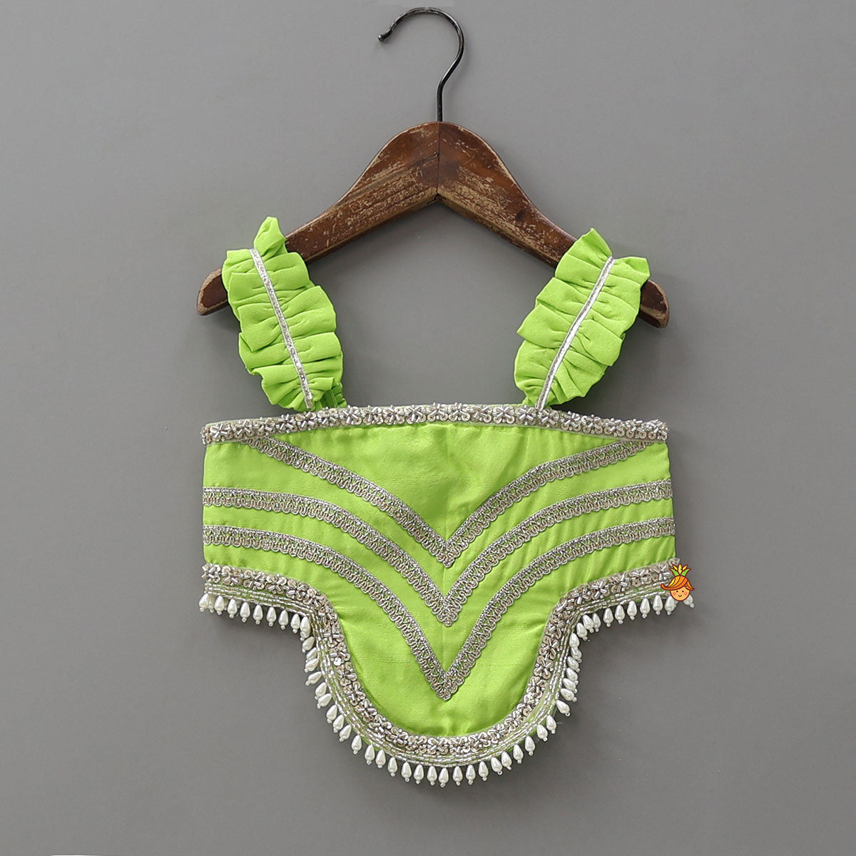 Pre Order: Stylish Embellished Crop Top With Lehenga