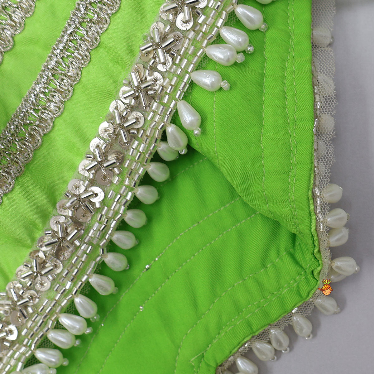 Pre Order: Stylish Embellished Crop Top With Lehenga