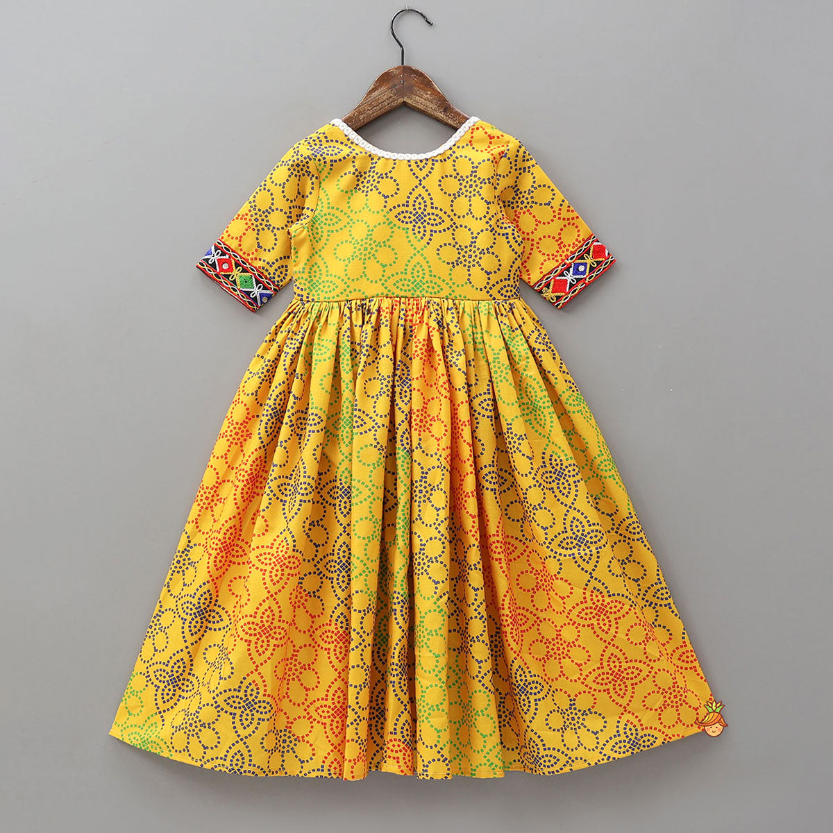 Pre Order: Contrasting Festive Mirror Work Stylish Kurti