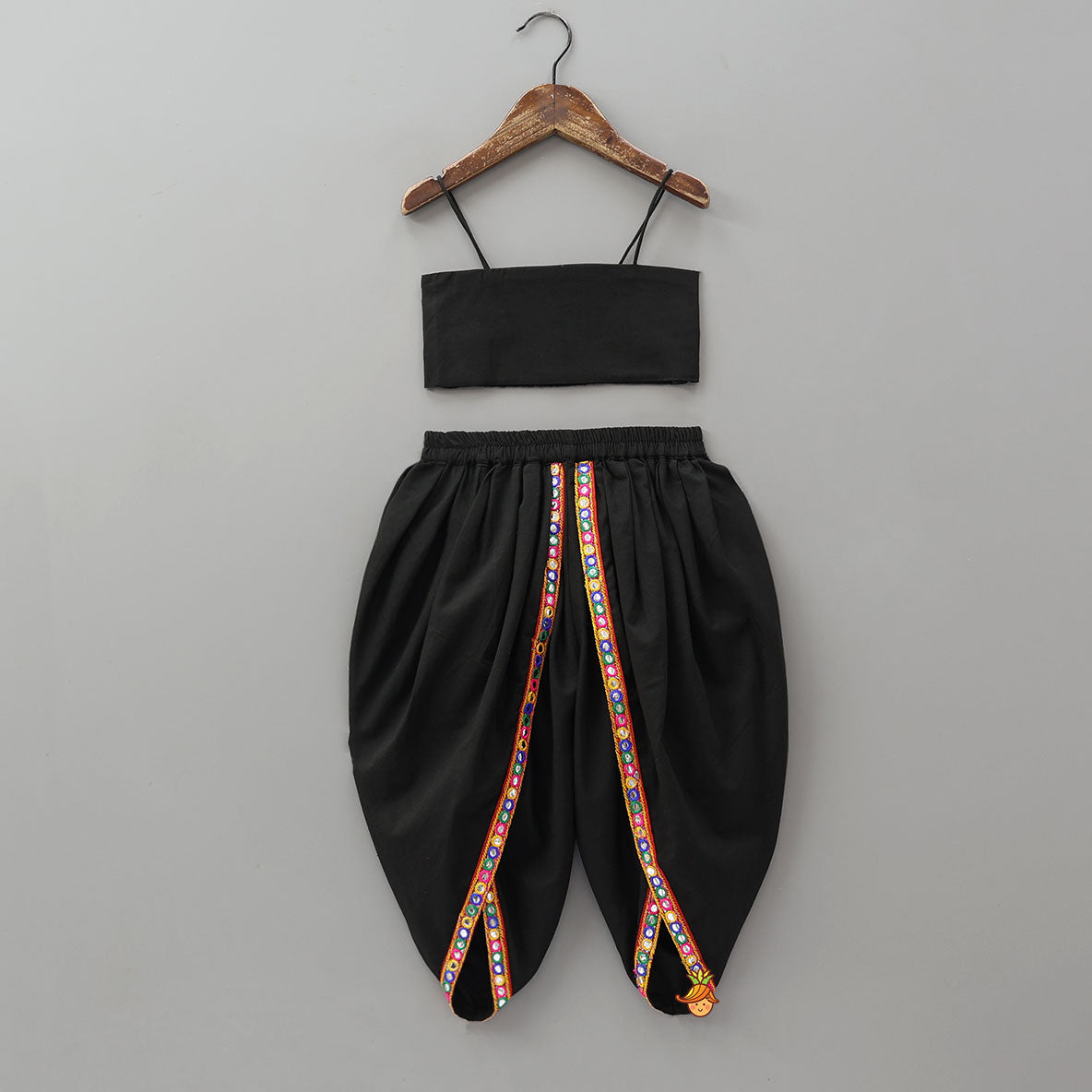 Pre Order: Inner Top And Jacket Style Side Tie Up Top With Dhoti