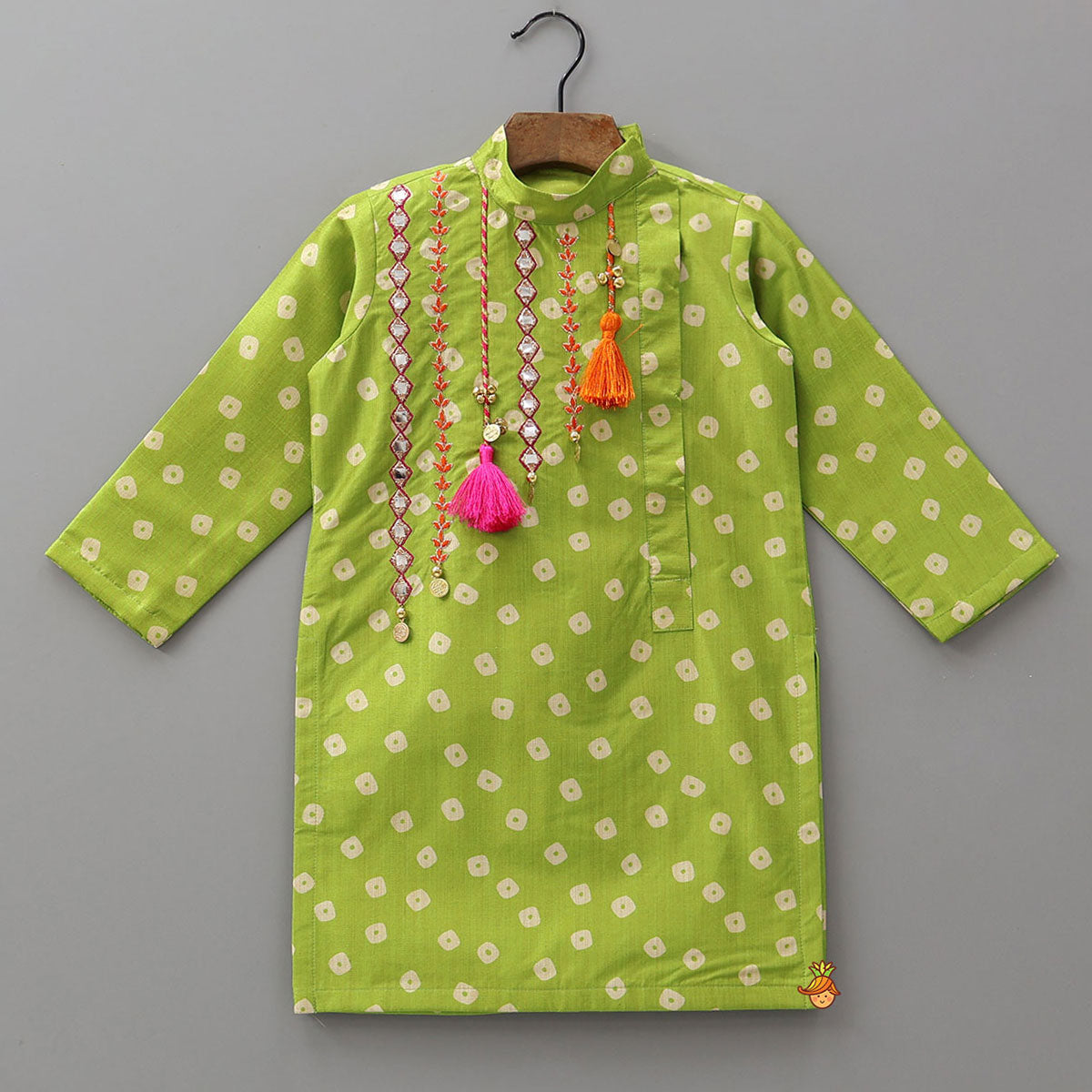Pre Order: Festive Bandhani Printed Ethnic Kurta And Pyjama
