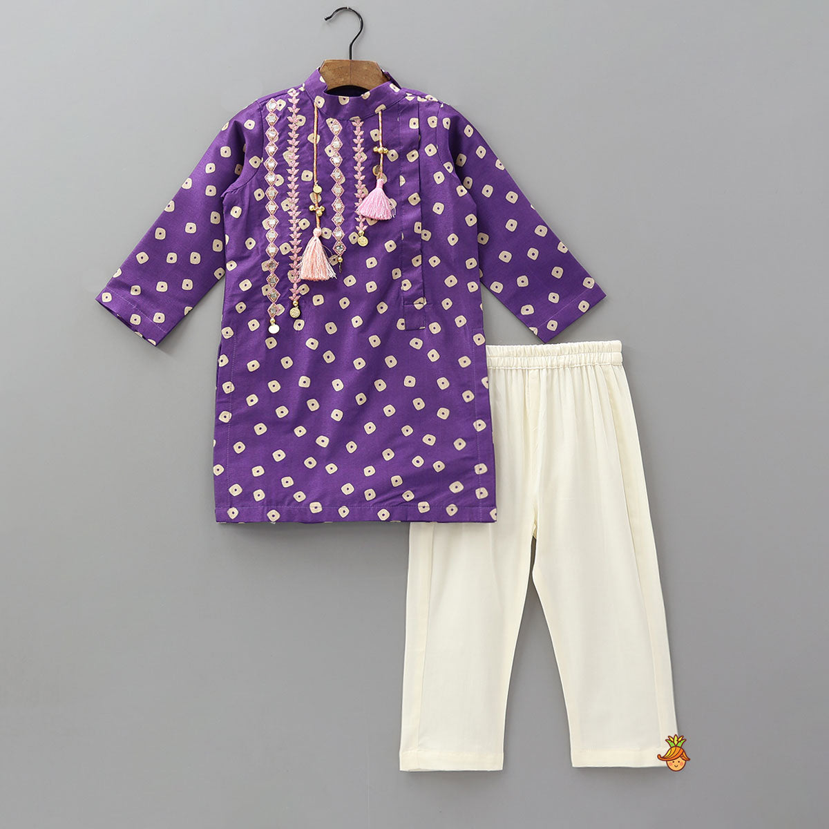 Pre Order: Festive Bandhani Printed Kurta And Pyjama