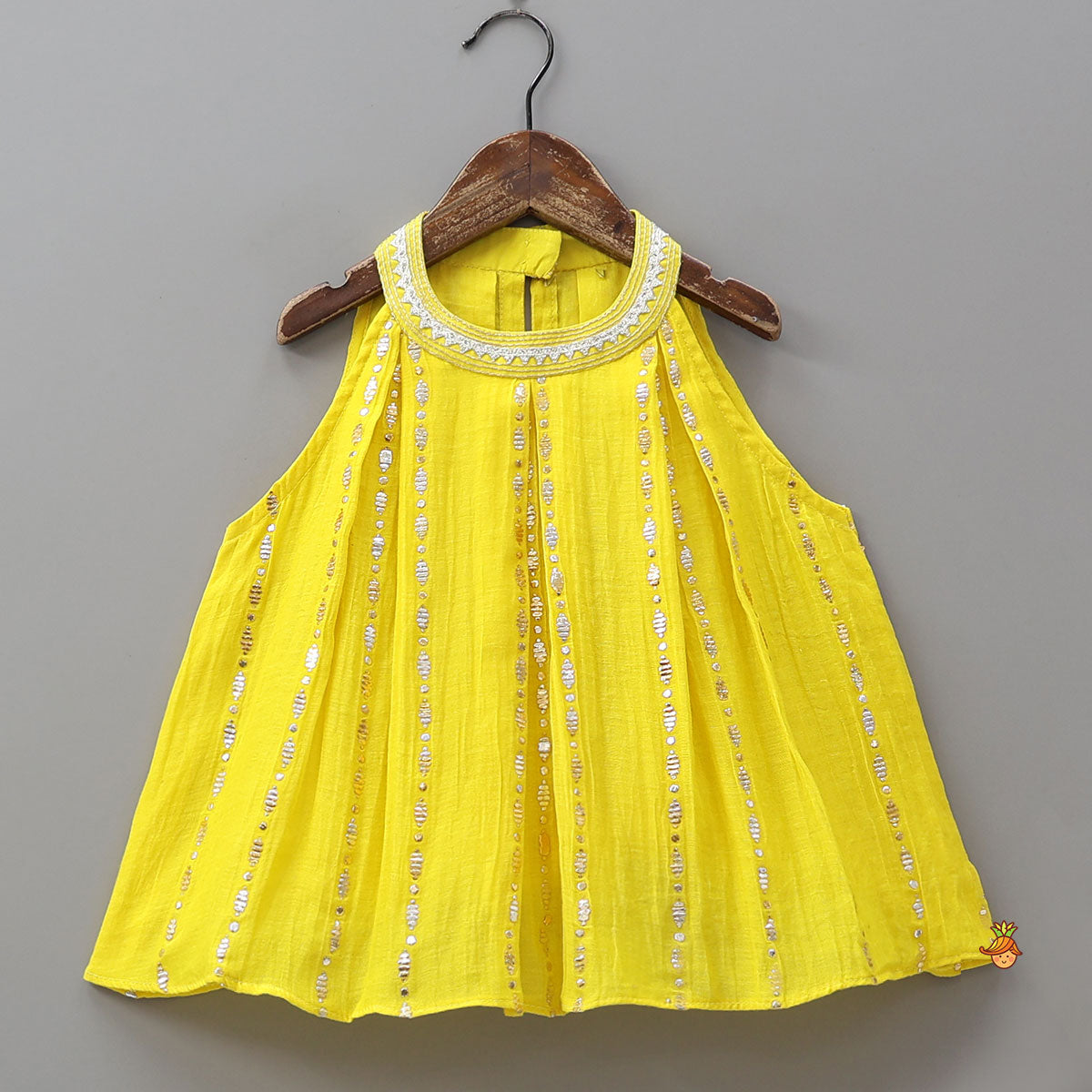Pre Order: Halter Neck Embellished Kurti And Palazzo