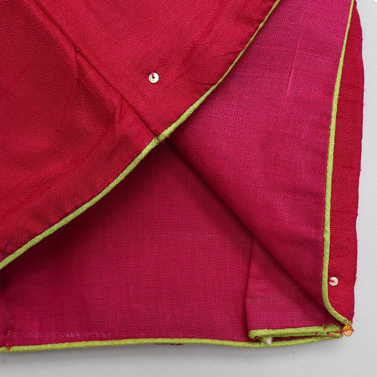 Pre Order: Goddess Durga Embroidered Top And Contrasting Tassel Detail Lehenga With Dupatta