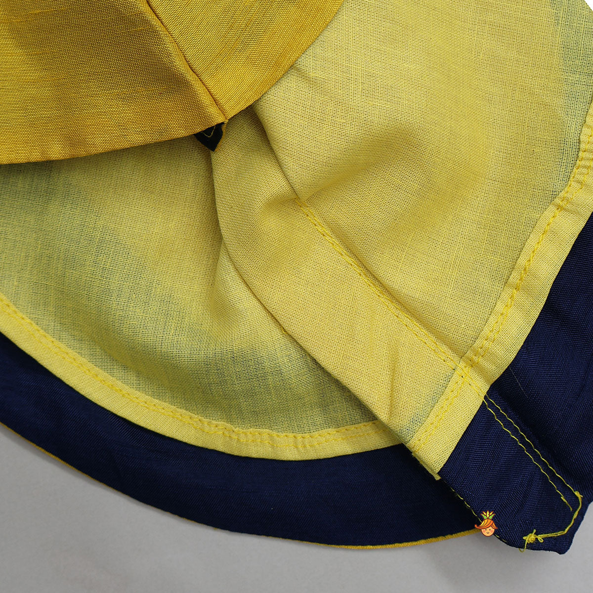 Decorative Yoke Asymmetric Kurti And Dhoti
