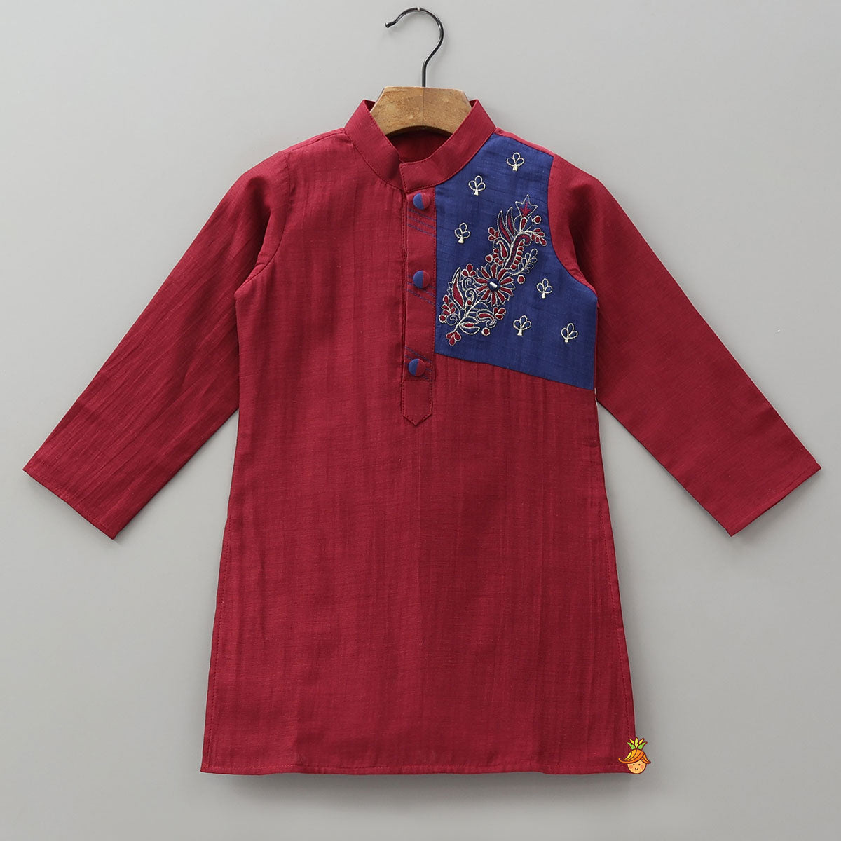 Pre Order: Contrasting Patchwork Ethnic Kurta And Pyjama