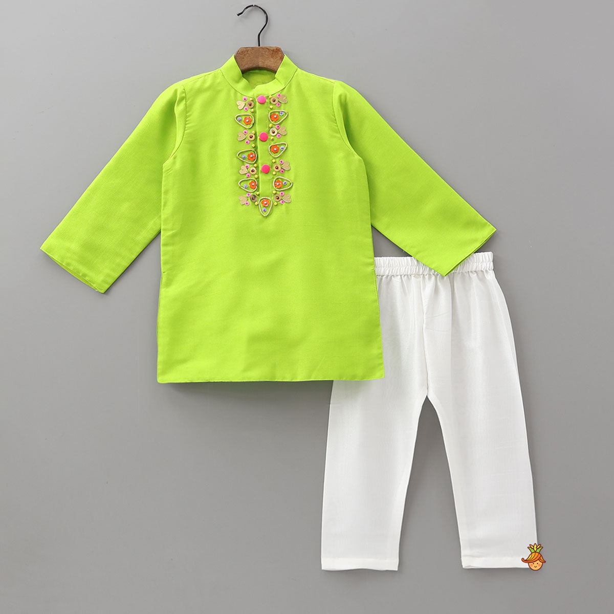 Charming Embellished Ethnic Kurta And Pyjama