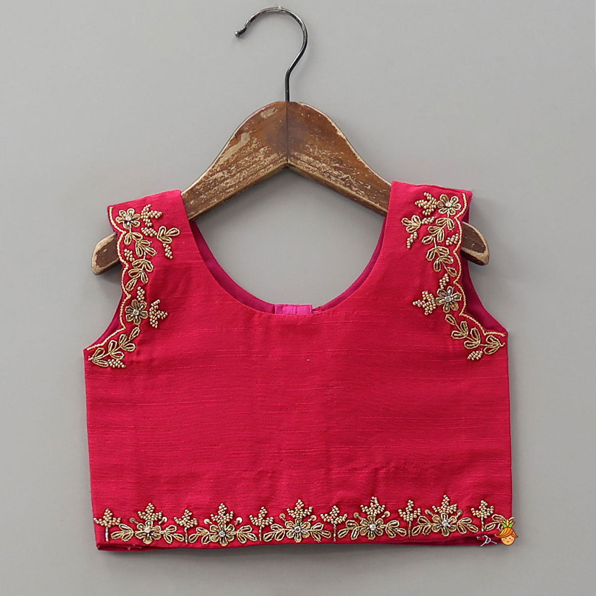 Pre Order: Embroidered Crop Top And Brocade Lehenga
