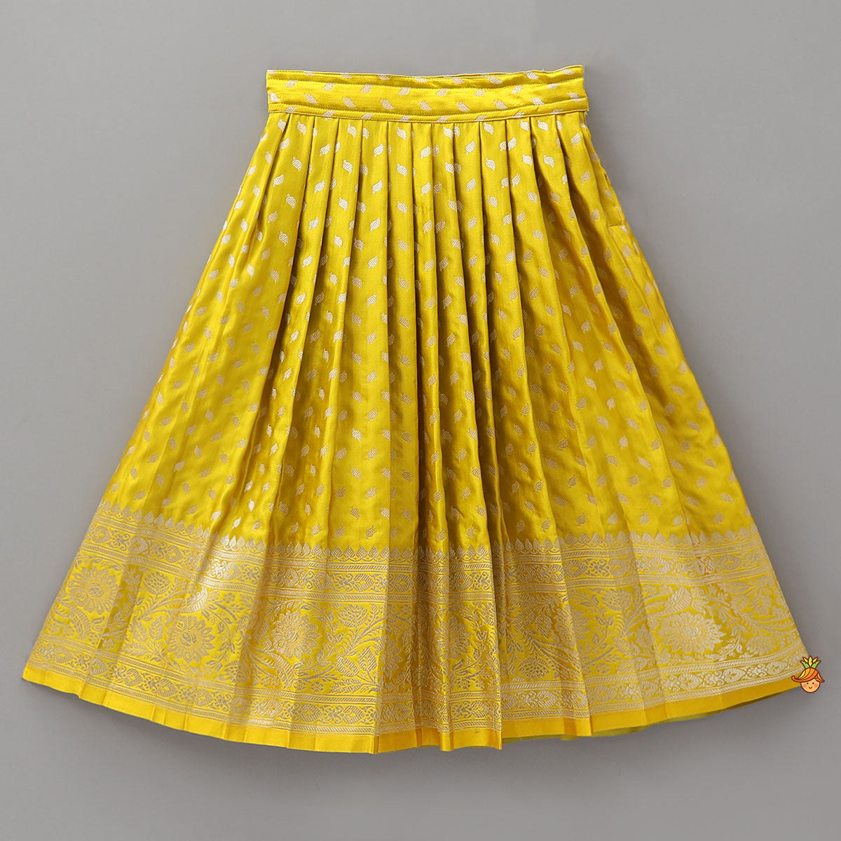 Pre Order: Embroidered Crop Top And Brocade Lehenga