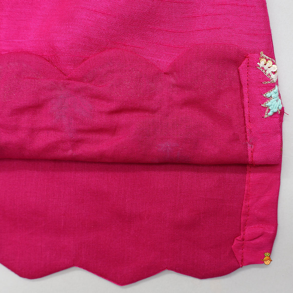 Festive Embellished Scallop Detailed Top With Printed Sharara