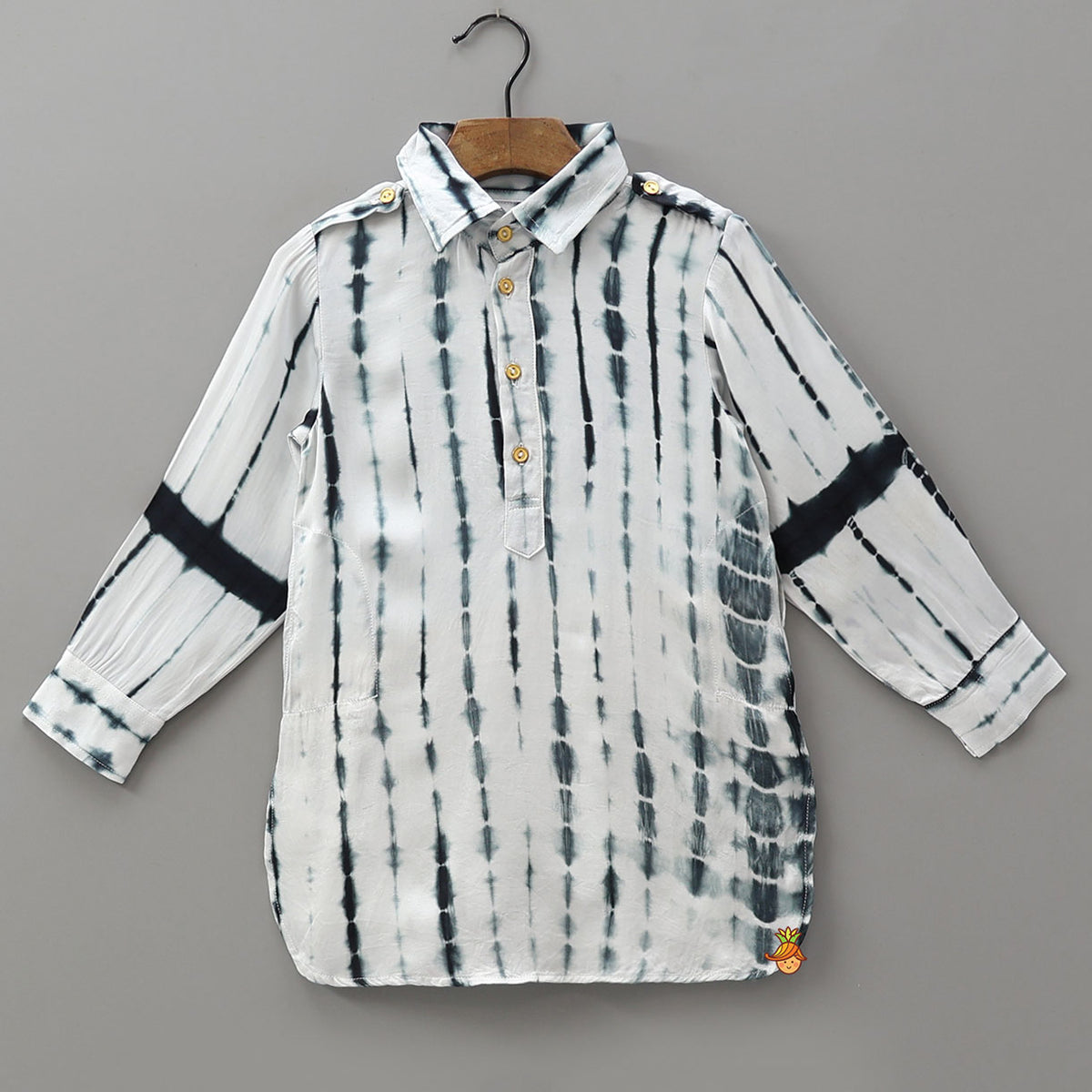 Pre Order: Tie Dye Shibori Printed Kurta And Pathani Style Pant