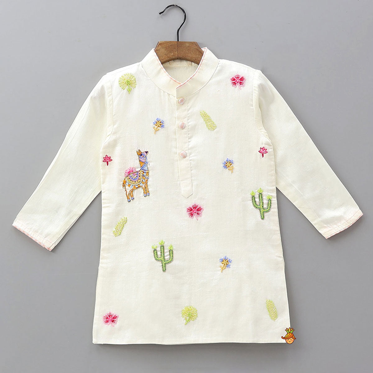 Pre Order: Bead Embroidered Kurta And Pyjama