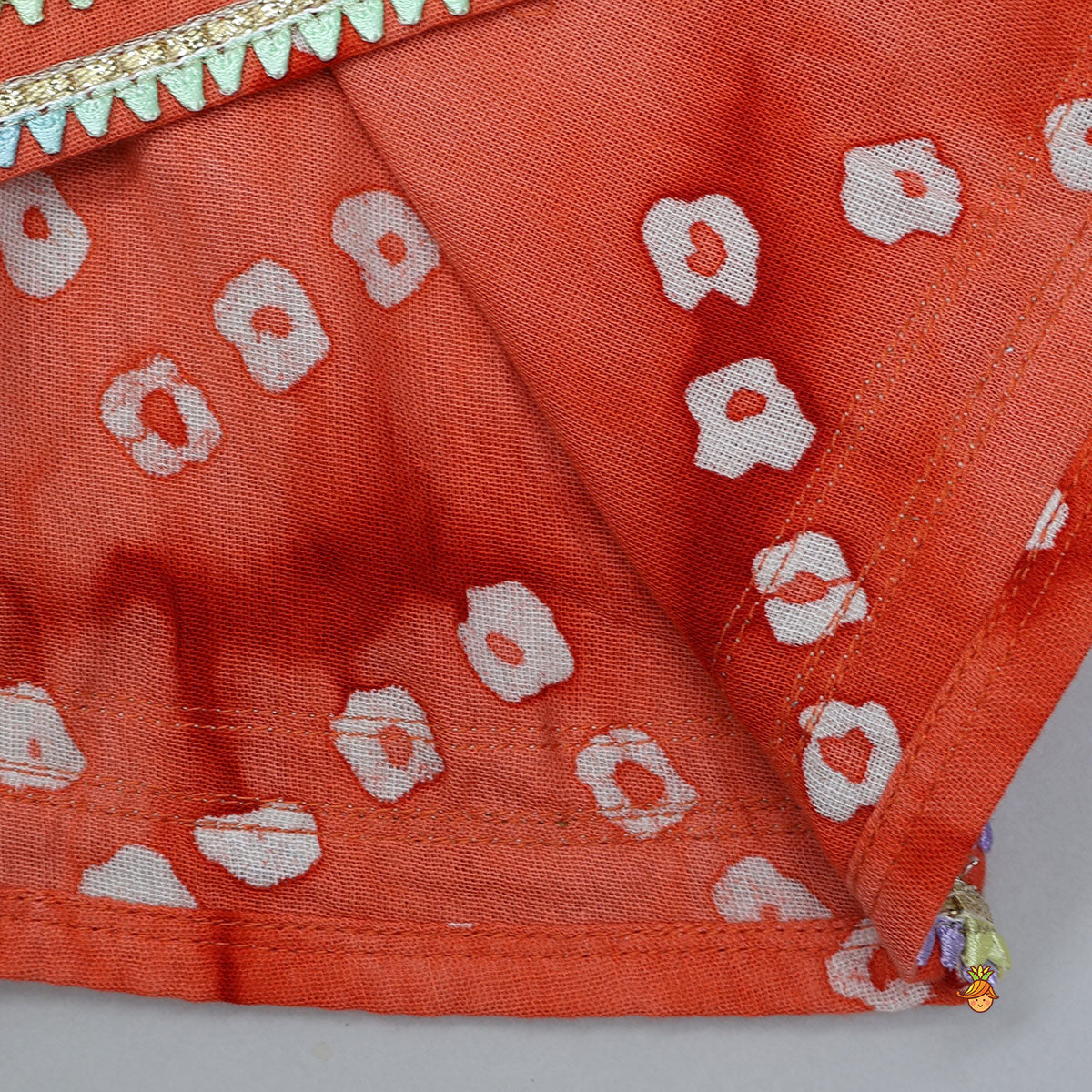 Pre Order: Front Tie Up Bandhani Printed Ethnic Kurti And Sharara