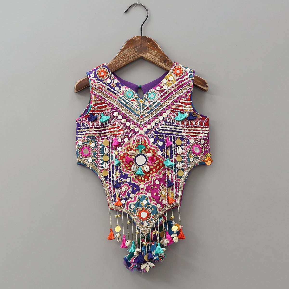 Pre Order: Heavily Embroidered Top And Palazzo With Potli Bag