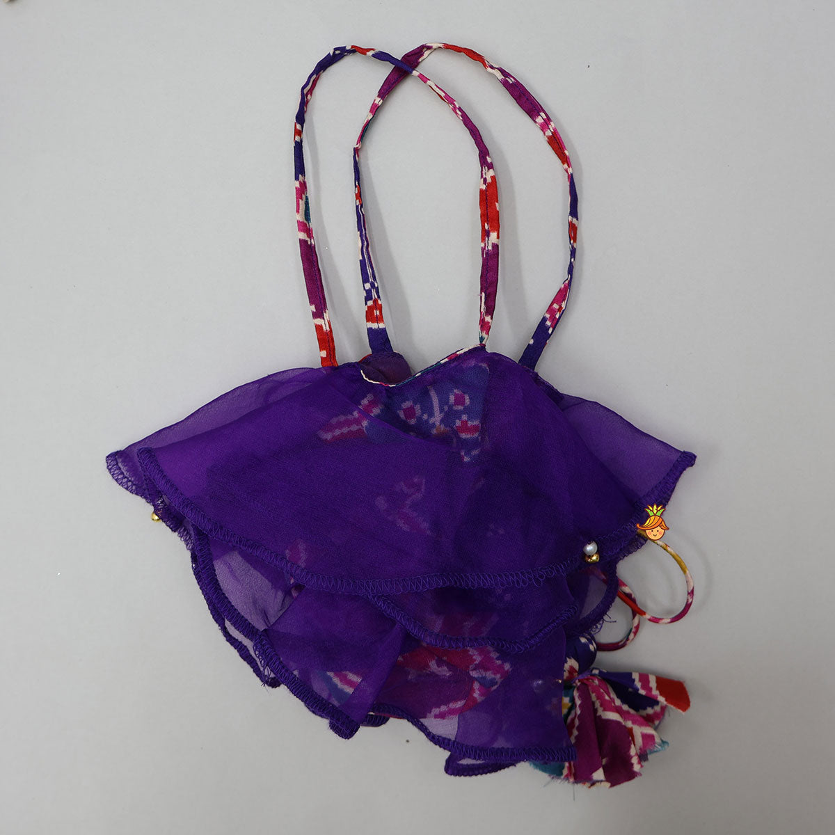 Pre Order: Heavily Embroidered Top And Palazzo With Potli Bag