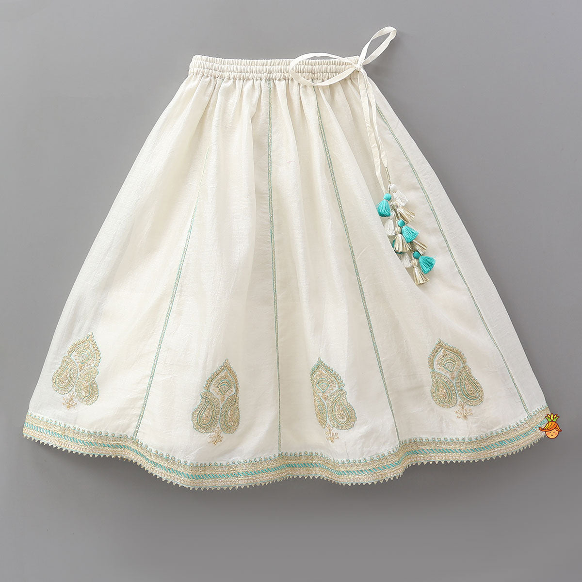 Pre Order: V Neck Booti Embroidered Top And Lehenga With Dual Tone Dupatta
