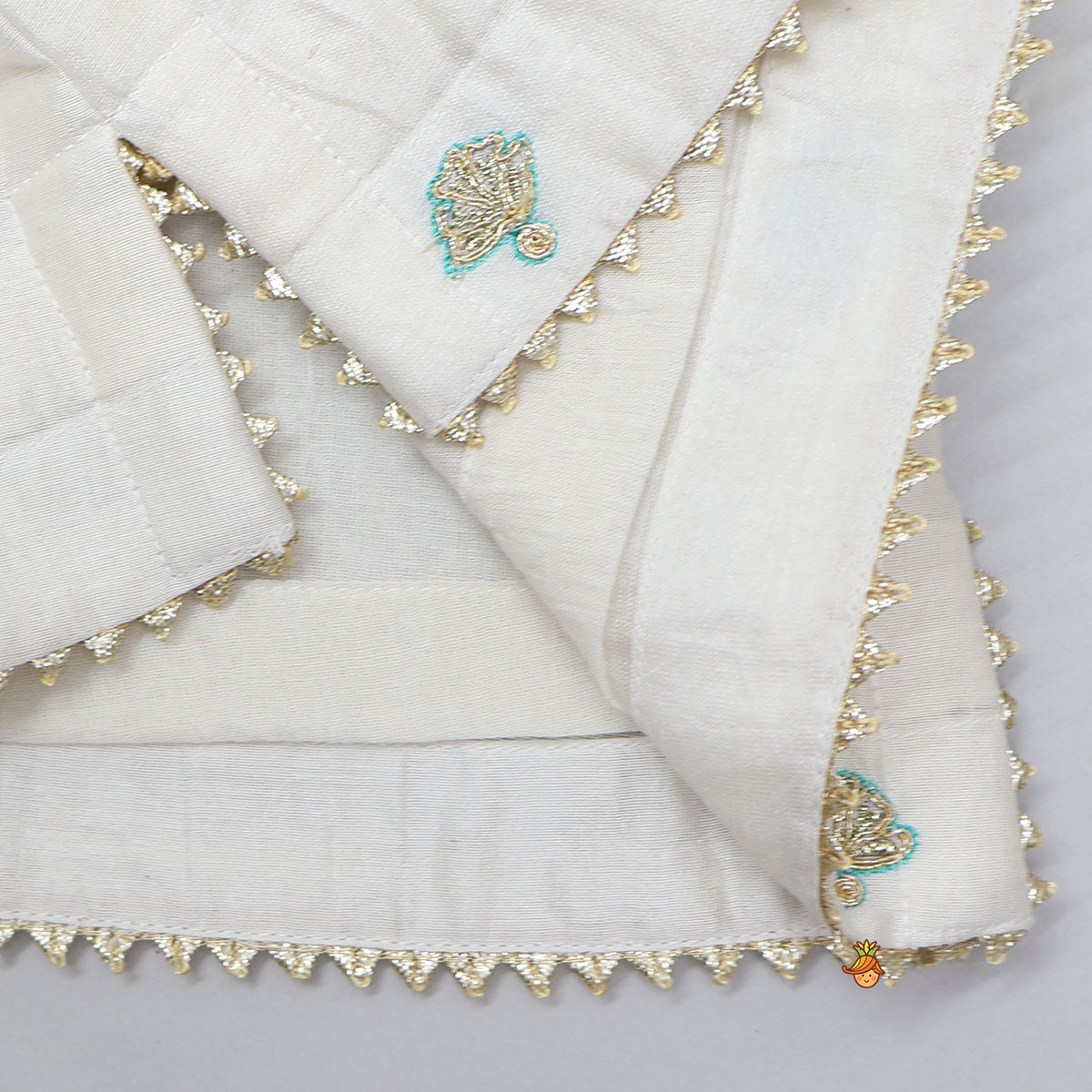 Pre Order: V Neck Booti Embroidered Top And Lehenga With Dual Tone Dupatta