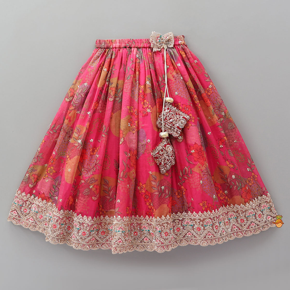 Pre Order: Heavily Embroidered Crop Top And Lehenga With Sequin Embellished Dupatta
