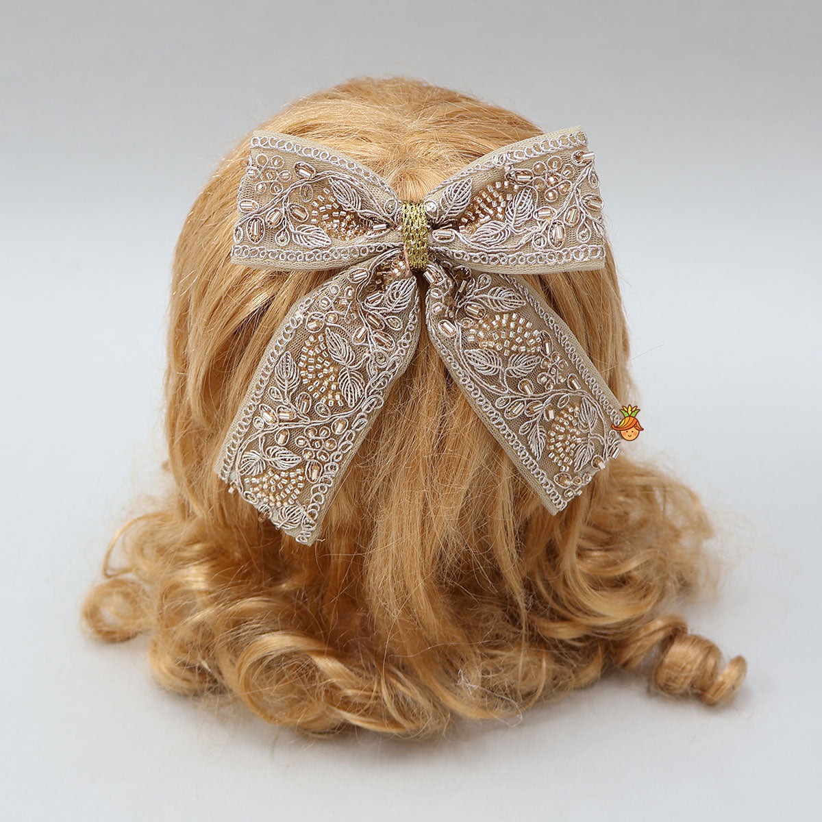 Embroidered Bow Hair Clip
