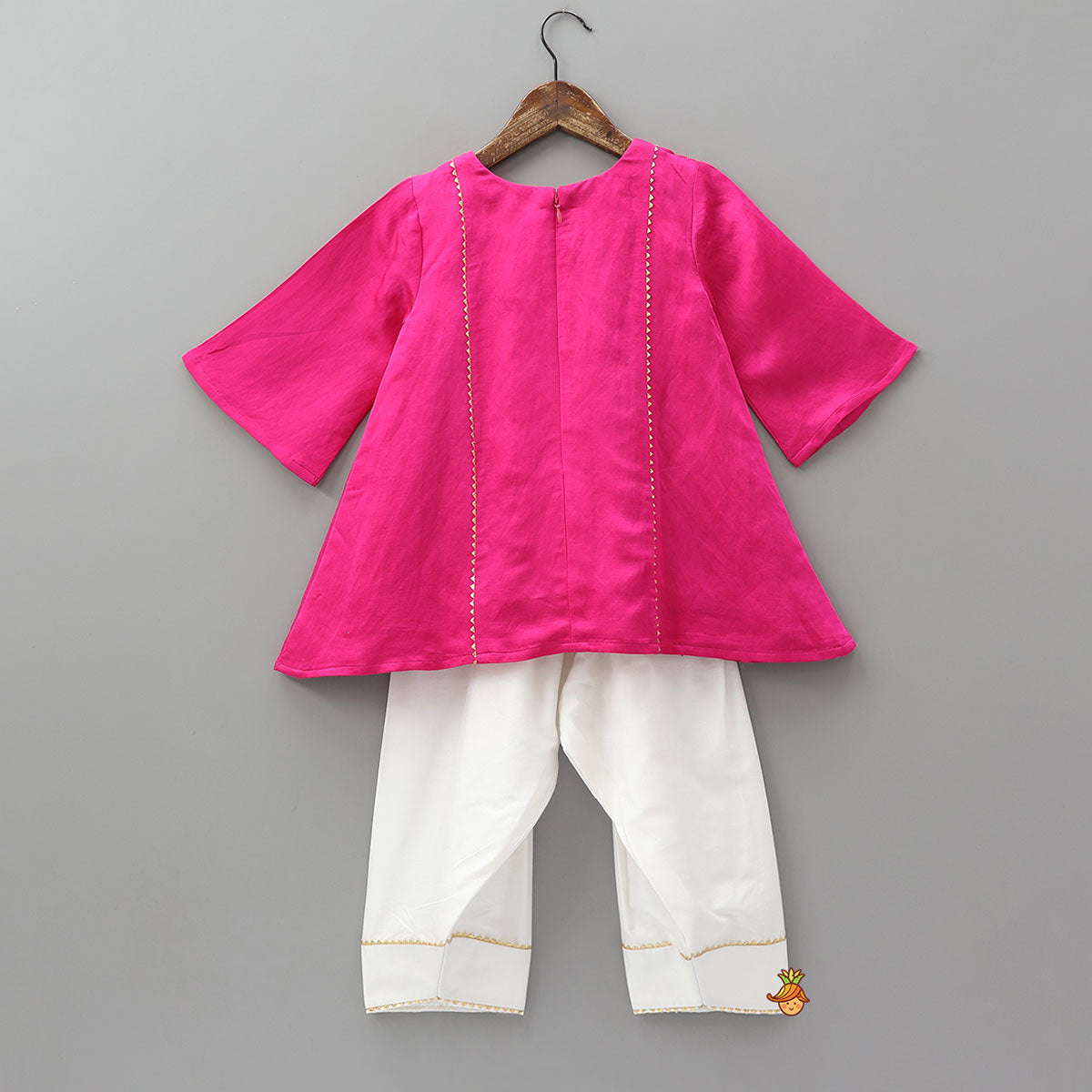 Pre Order: Stylish Bell Sleeve Kurti And Farshi Salwar