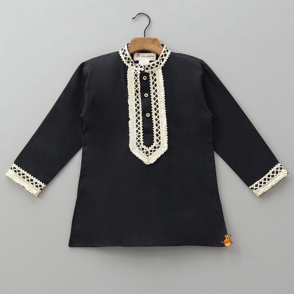 Pre Order: Gota Lace Embellished Kurta And Pyjama