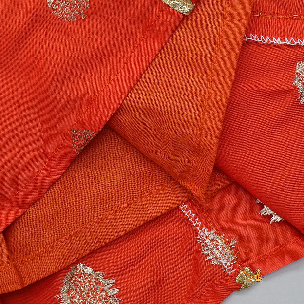 Pre Order: Hem Cut Crop Top And Contrasting Lehenga