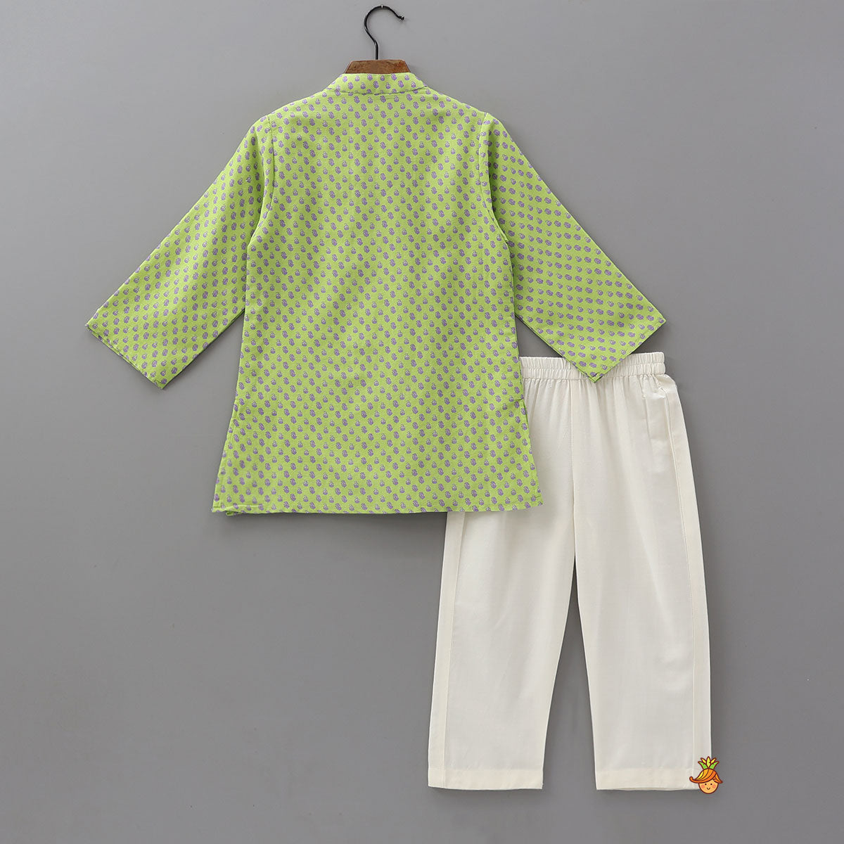 Pre Order: Loop Button Detailed Printed Kurta and Pyjama