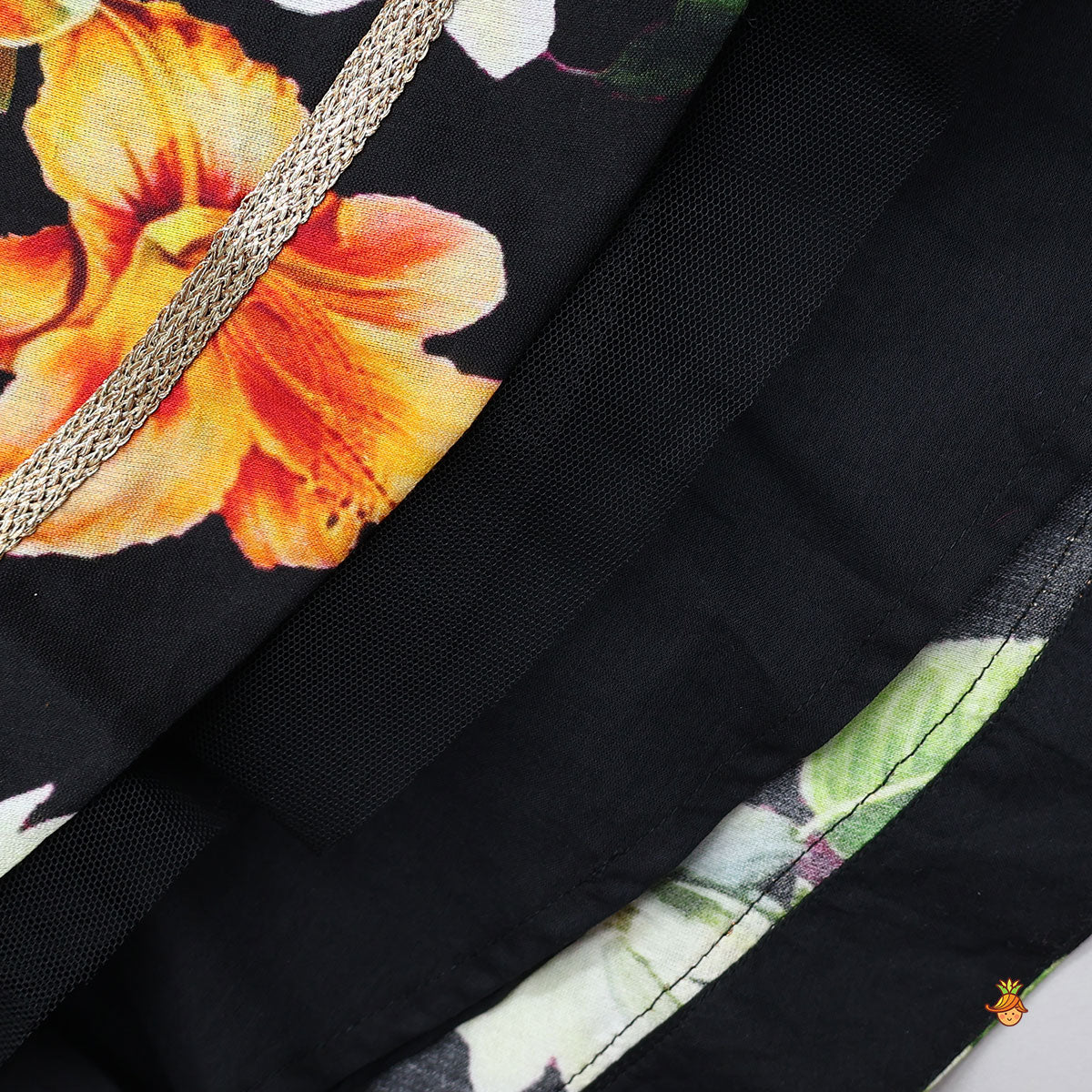 Pre Order: Elegant Floral Printed Top And Lehenga With Net Dupatta