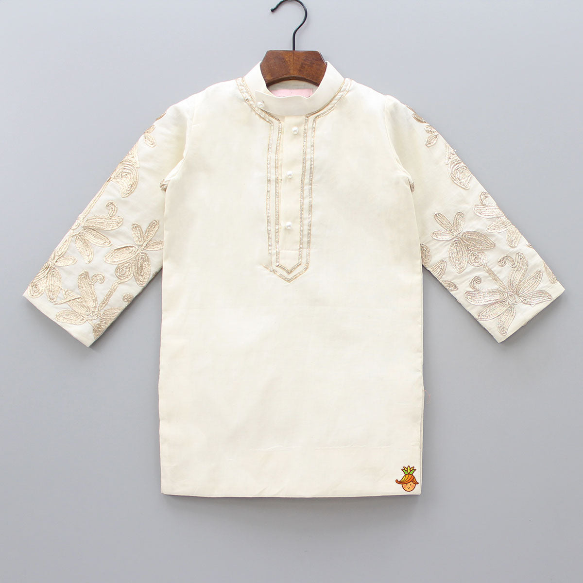 Pre Order: Floral Lace Work Kurta With Churidar