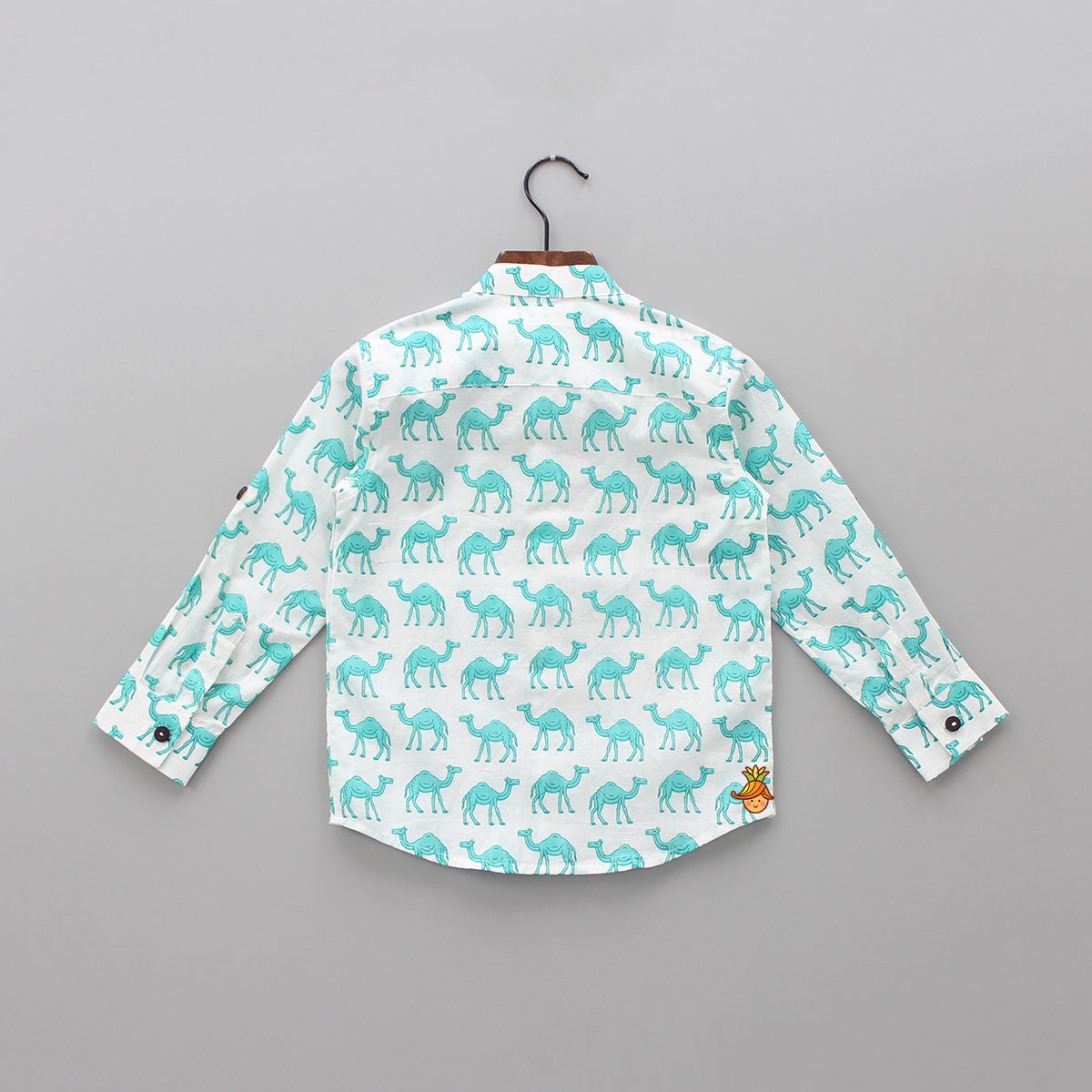 Pre Order: Blue Camel Printed Shirt