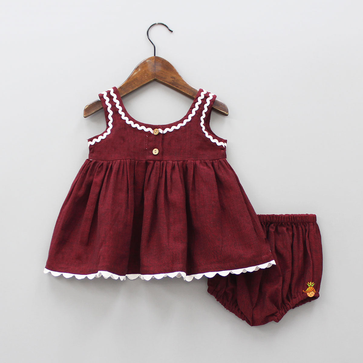 Pre Order: Lace Work Infant Top And Bloomer Set