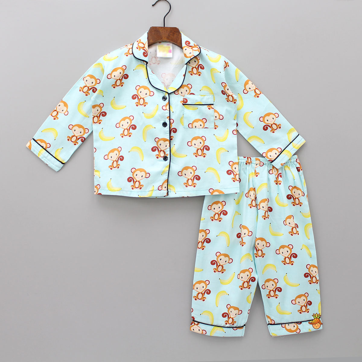 Pre Order: Monkey And Banana Printed Sleepwear Set