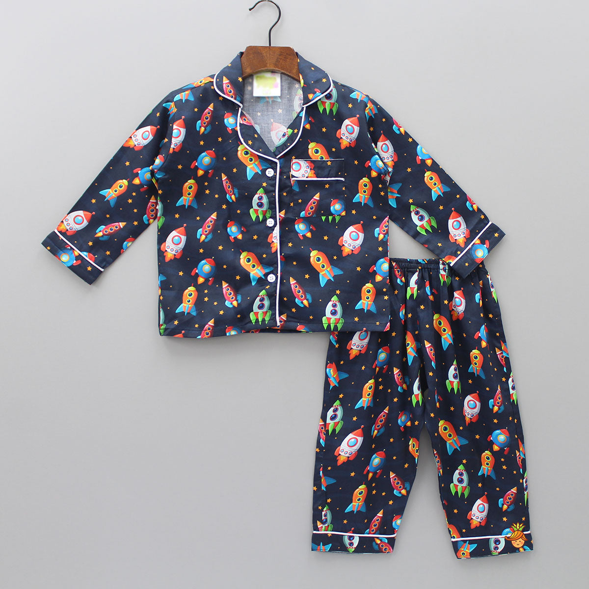 Pre Order: Rocket Ship Printed Sleepwear Set