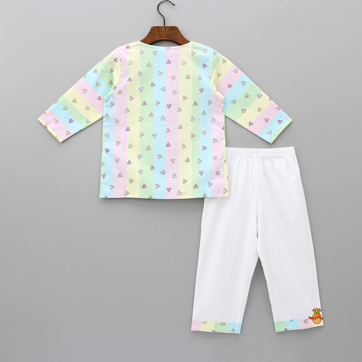 Sweet Heart Printed Colourful Striped Sleepwear