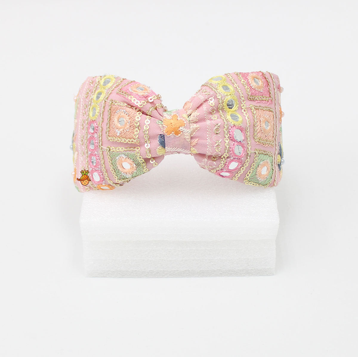 Light Pink Intricate Embroidered Hair Band