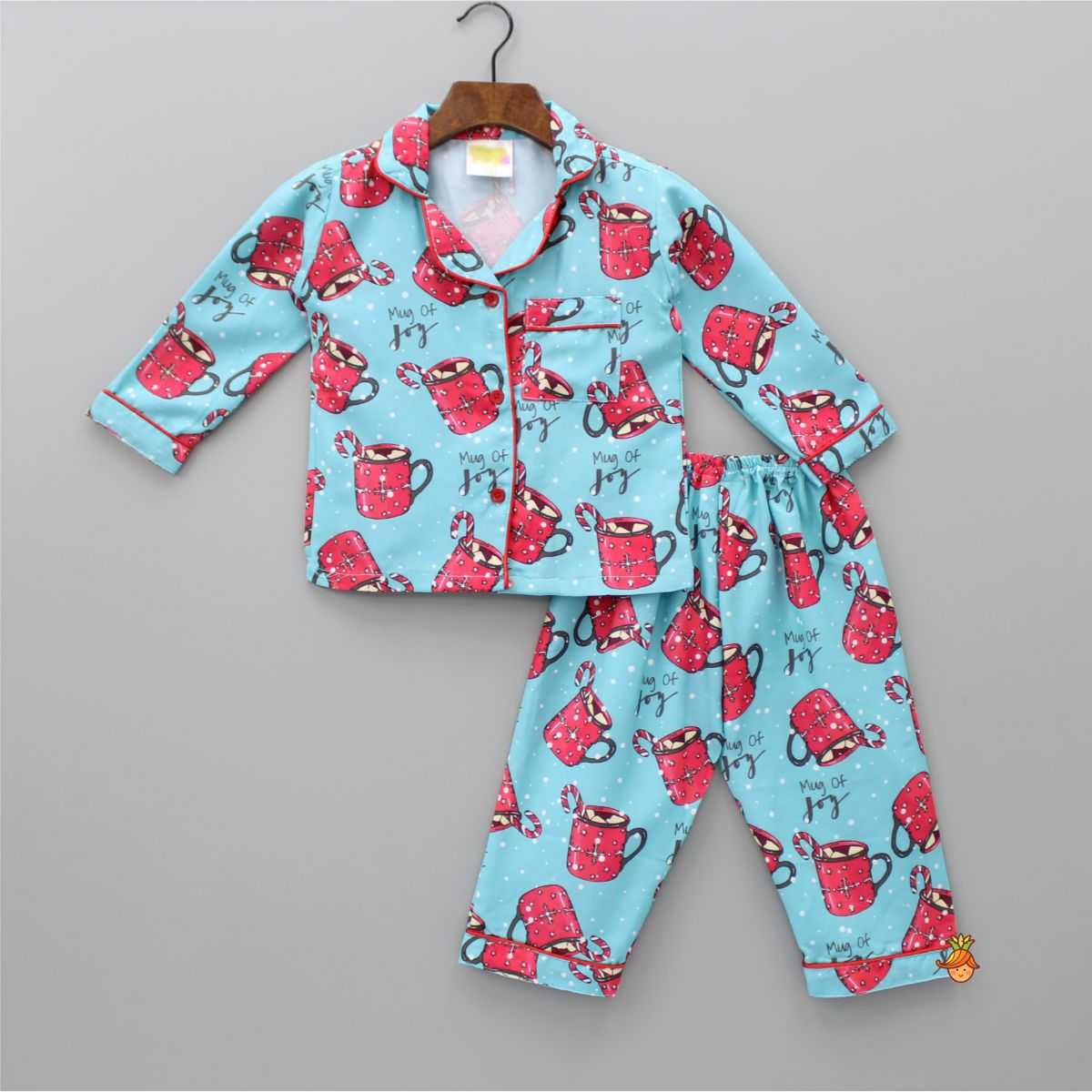 Pre Order: Mug Of Joy Printed Blue Sleepwear