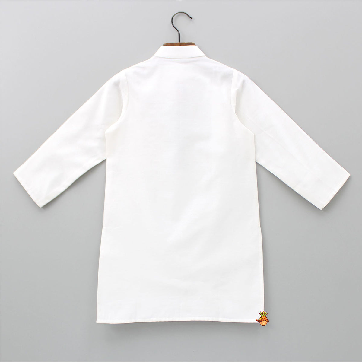 Pre Order: Football Embroidered Patch Pocket Detail White Kurta