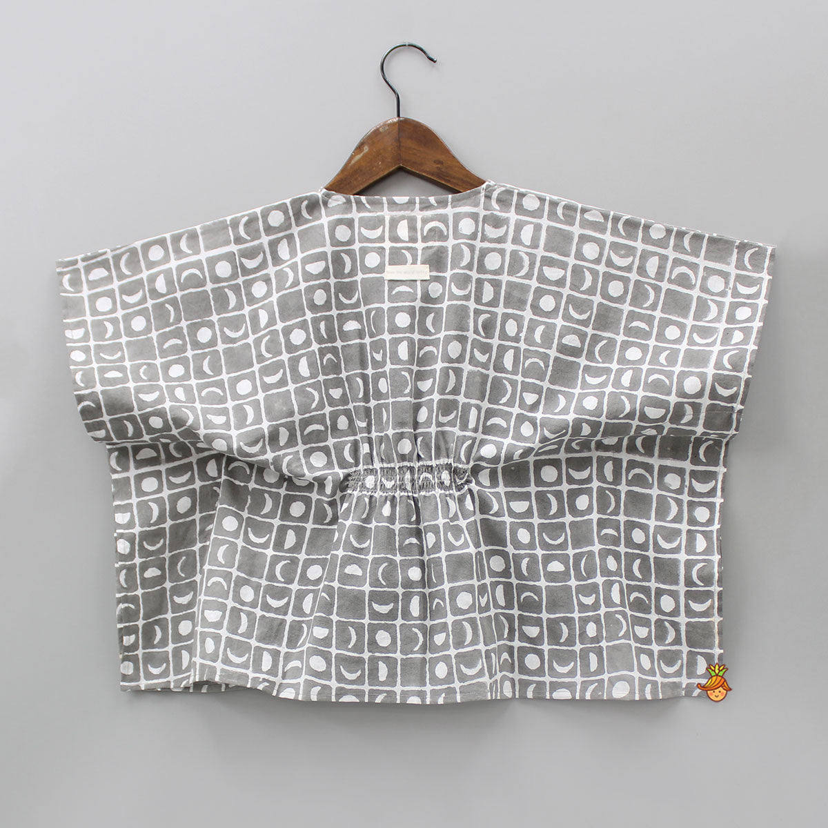 Moon Printed Grey Kaftan Top