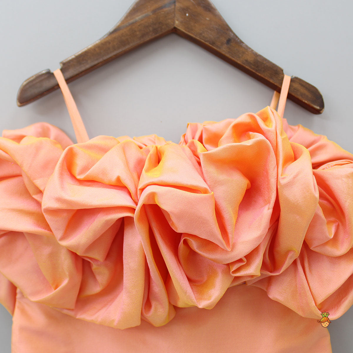 Pre Order: Ruffles Enhanced Peach Spaghetti Strap Dress