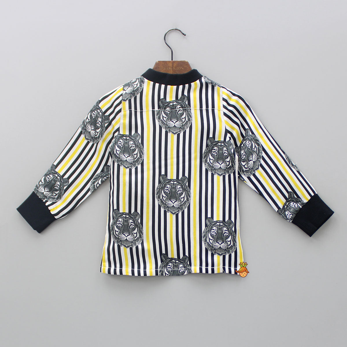 Pre Order: Vertical Striped Tiger Printed Shirt