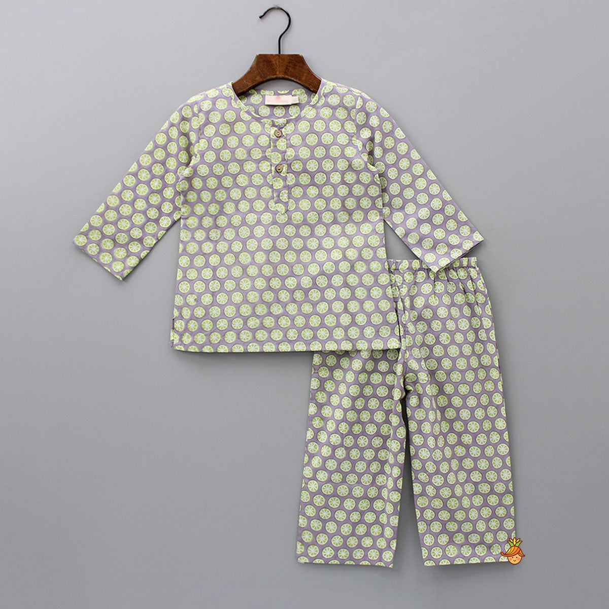 Lemony Lemon Hand Block Printed Pure Cotton Sleepwear