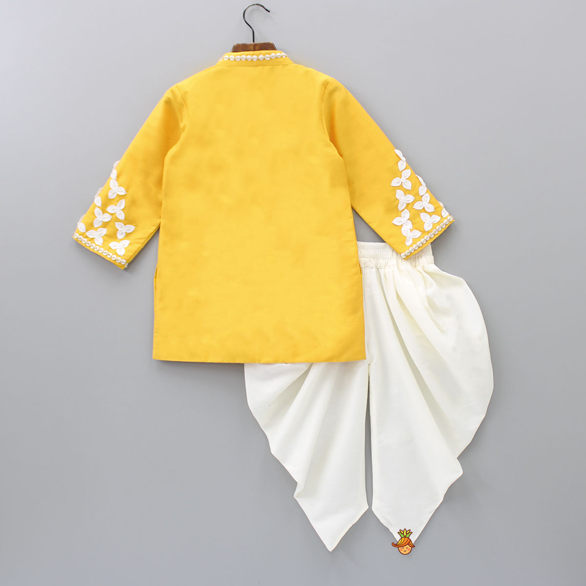 Pre Order: Sequins Embroidered High Low Kurta With Dhoti